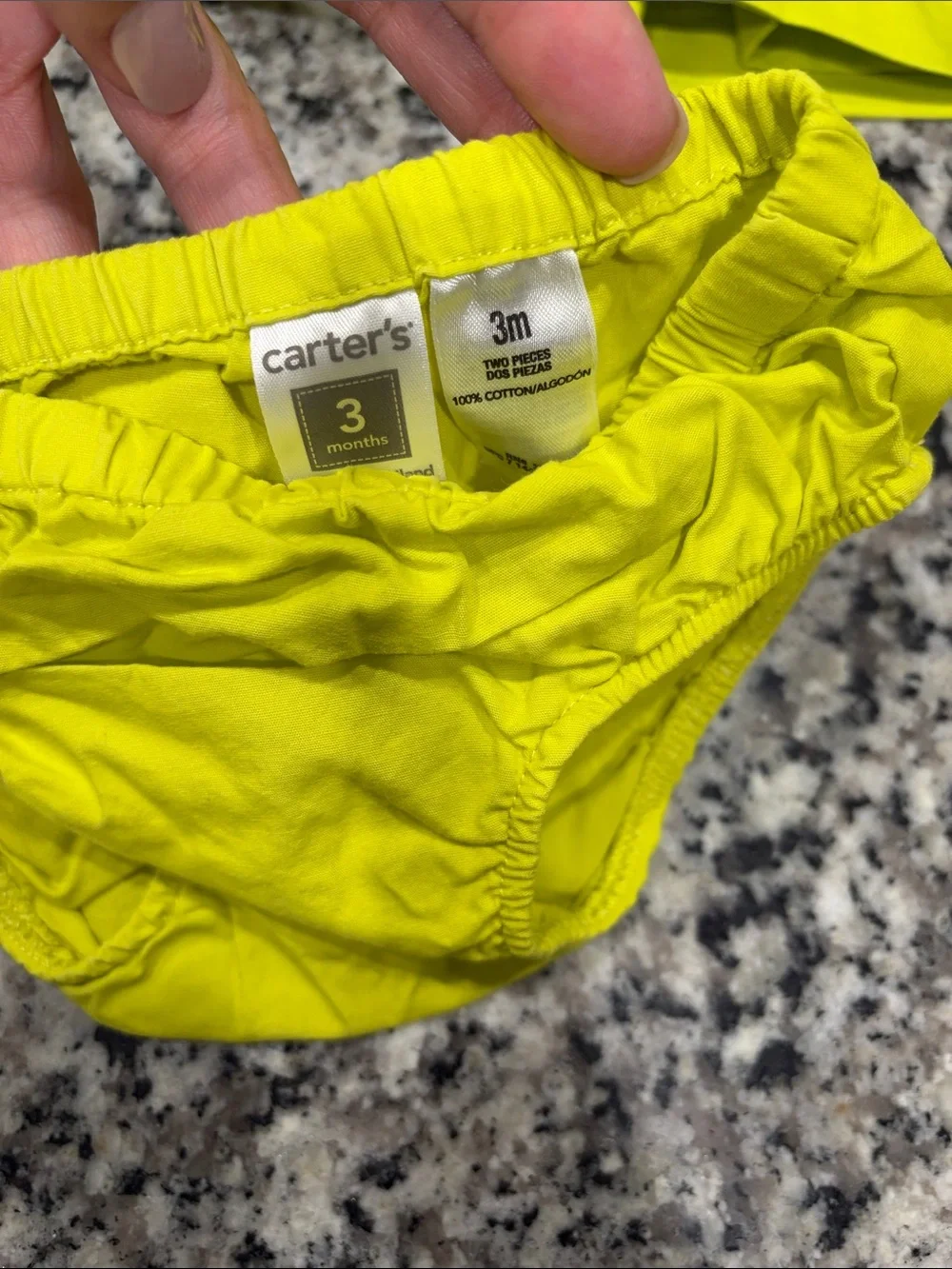 Carter's Bright Lime Green Ruffle Front Dress with Bloomers